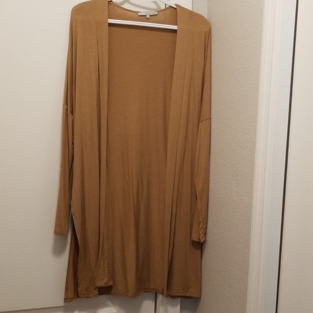 Tan long duster style cardigan